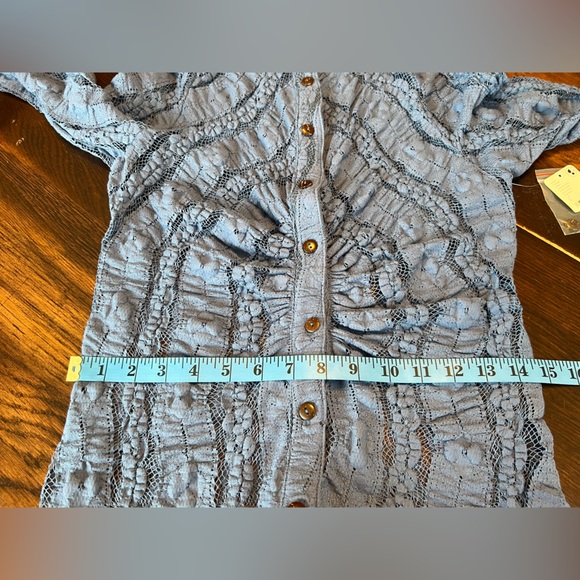 Free People Shayla Lace Mini Dress Women’s L BLUE * Missing Slip* Tunic Bohemian - Picture 11 of 12